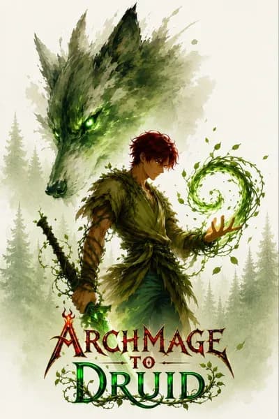 Couverture de Archmage to Druid: The Level 1 Transmigrator [LitRPG Skill Progression] — Web novel par Robert Wolf