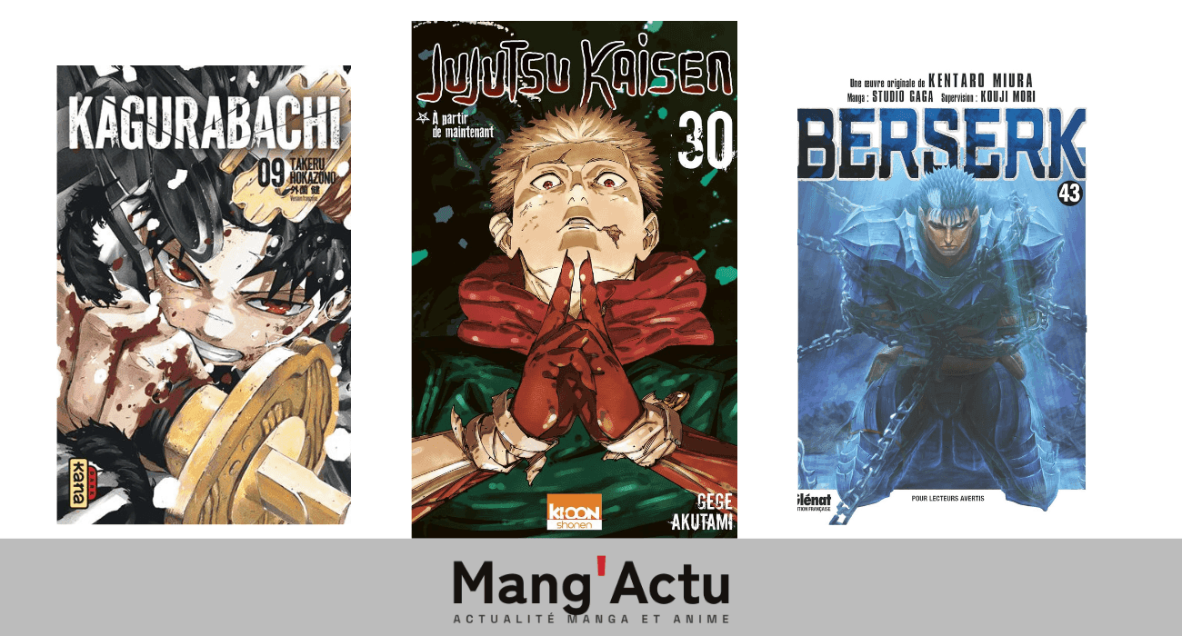 Couverture de l'article Top 5 des ventes manga en France du 6 au 12 juillet 2026